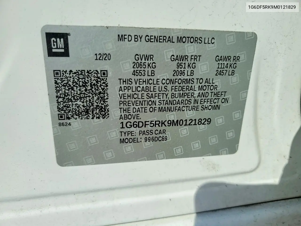 2021 Cadillac Ct4 Premium Luxury VIN: 1G6DF5RK9M0121829 Lot: 45489306