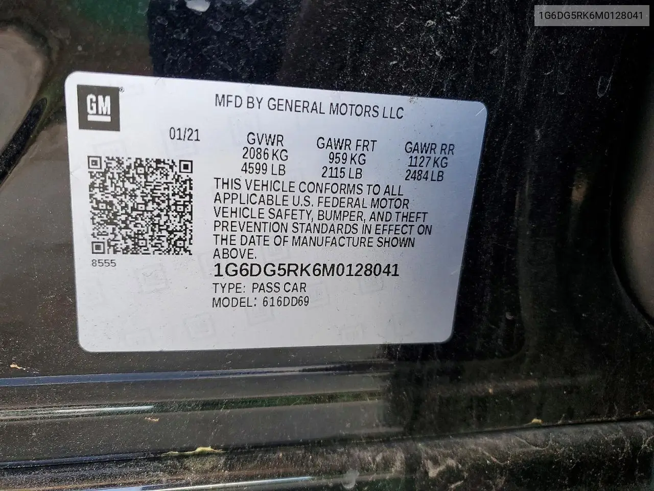 2021 Cadillac Ct4 Sport VIN: 1G6DG5RK6M0128041 Lot: 50357866