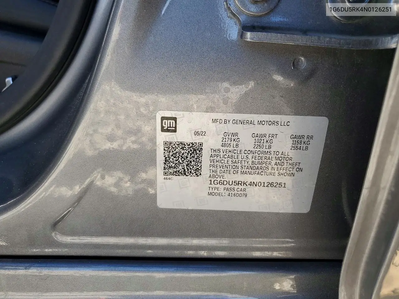 2022 Cadillac Ct5 Sport VIN: 1G6DU5RK4N0126251 Lot: 58696006