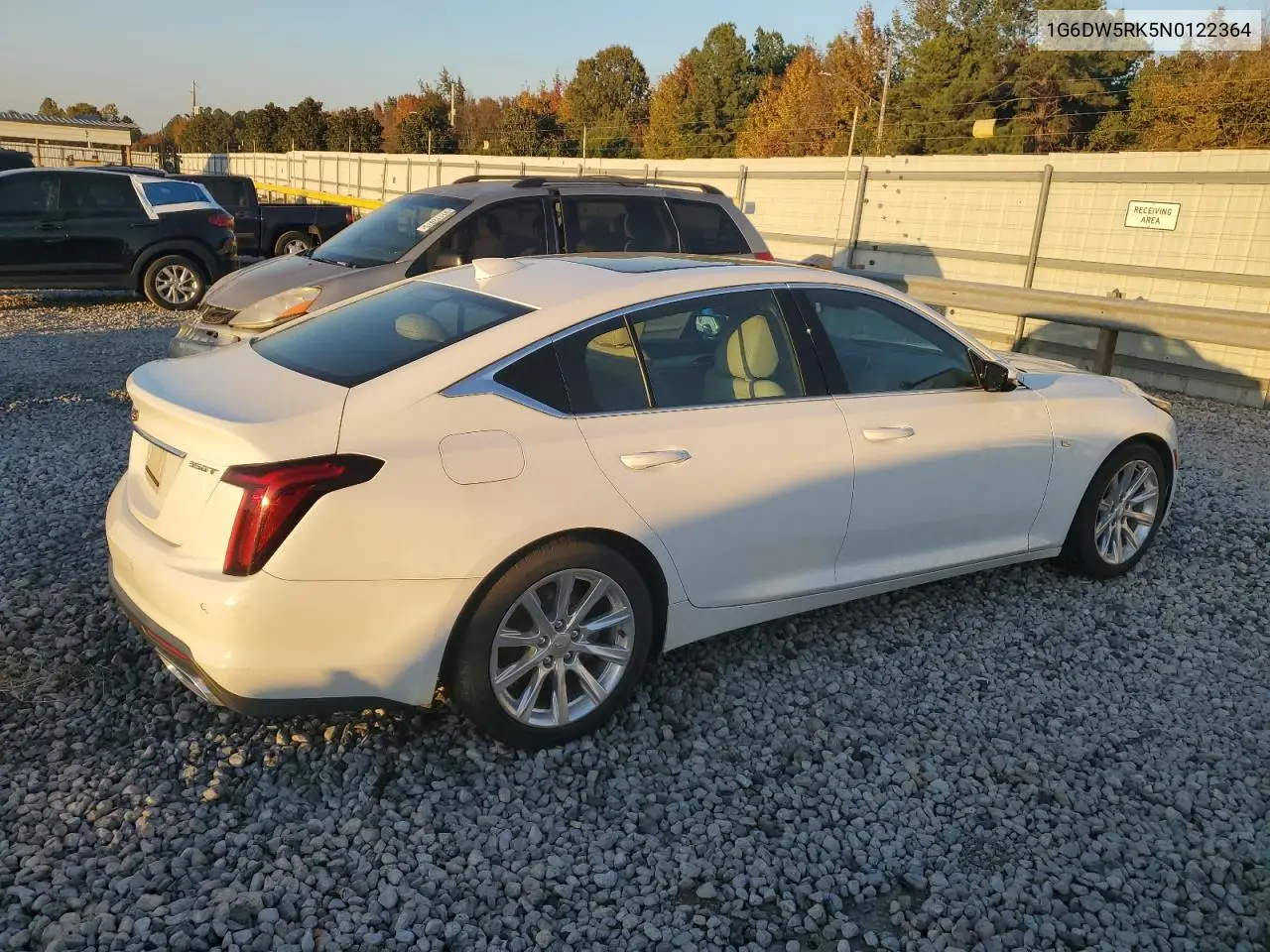 2022 Cadillac Ct5 VIN: 1G6DW5RK5N0122364 Lot: 91414885