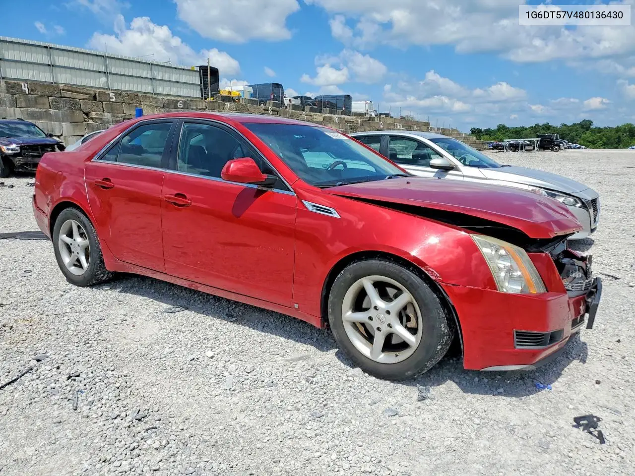 2008 Cadillac Cts Hi Feature V6 VIN: 1G6DT57V480136430 Lot: 60949516