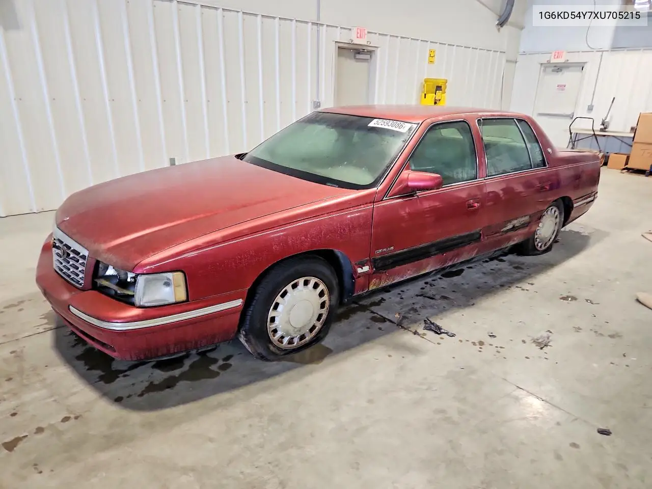 1991 Cadi Brougham VIN: 1G6KD54Y7XU705215 Lot: 52593086