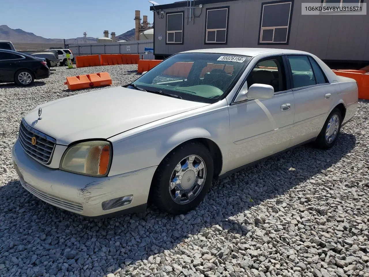 2000 Cadillac Deville VIN: 1G6KD54Y8YU316571 Lot: 57193096