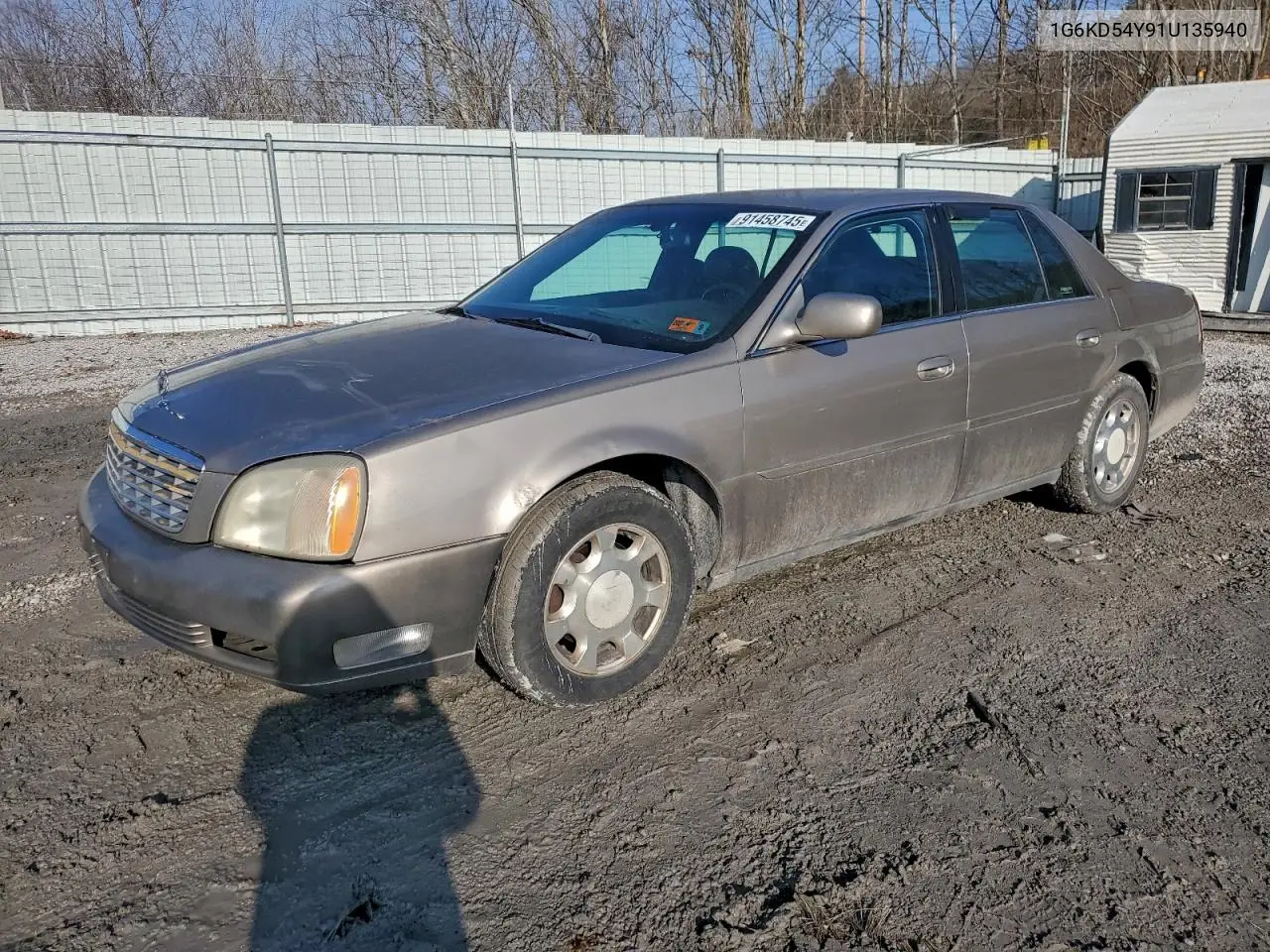 2001 Cadillac Deville VIN: 1G6KD54Y91U135940 Lot: 91458745