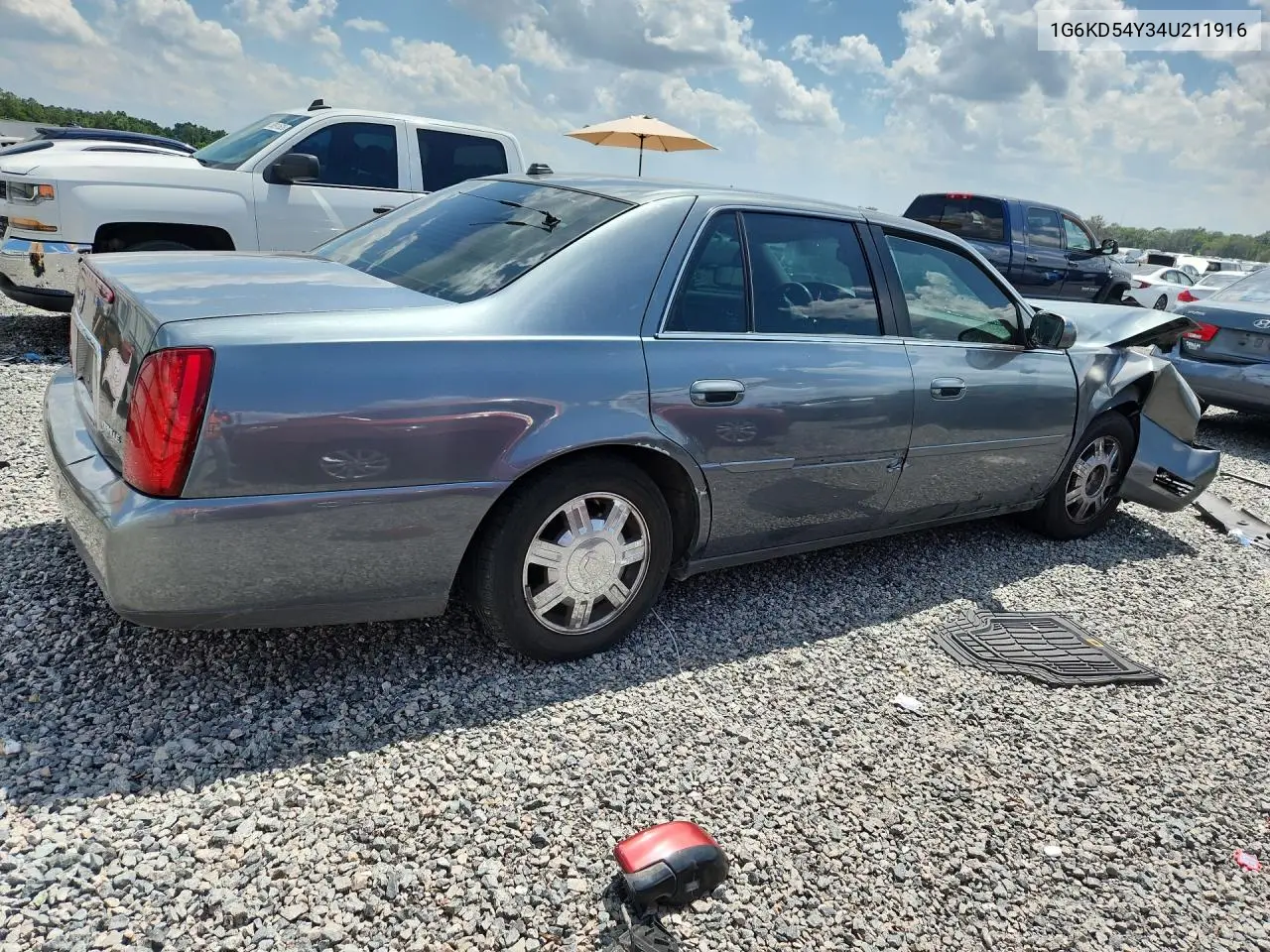 2004 Cadillac Deville VIN: 1G6KD54Y34U211916 Lot: 51226796