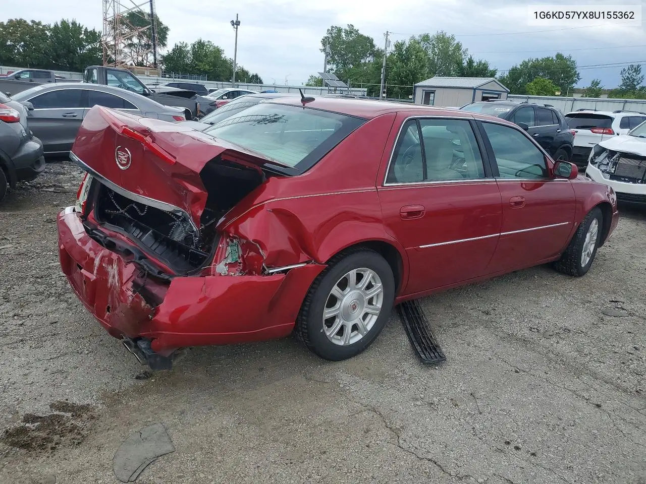 2008 Cadillac Dts VIN: 1G6KD57YX8U155362 Lot: 57392666