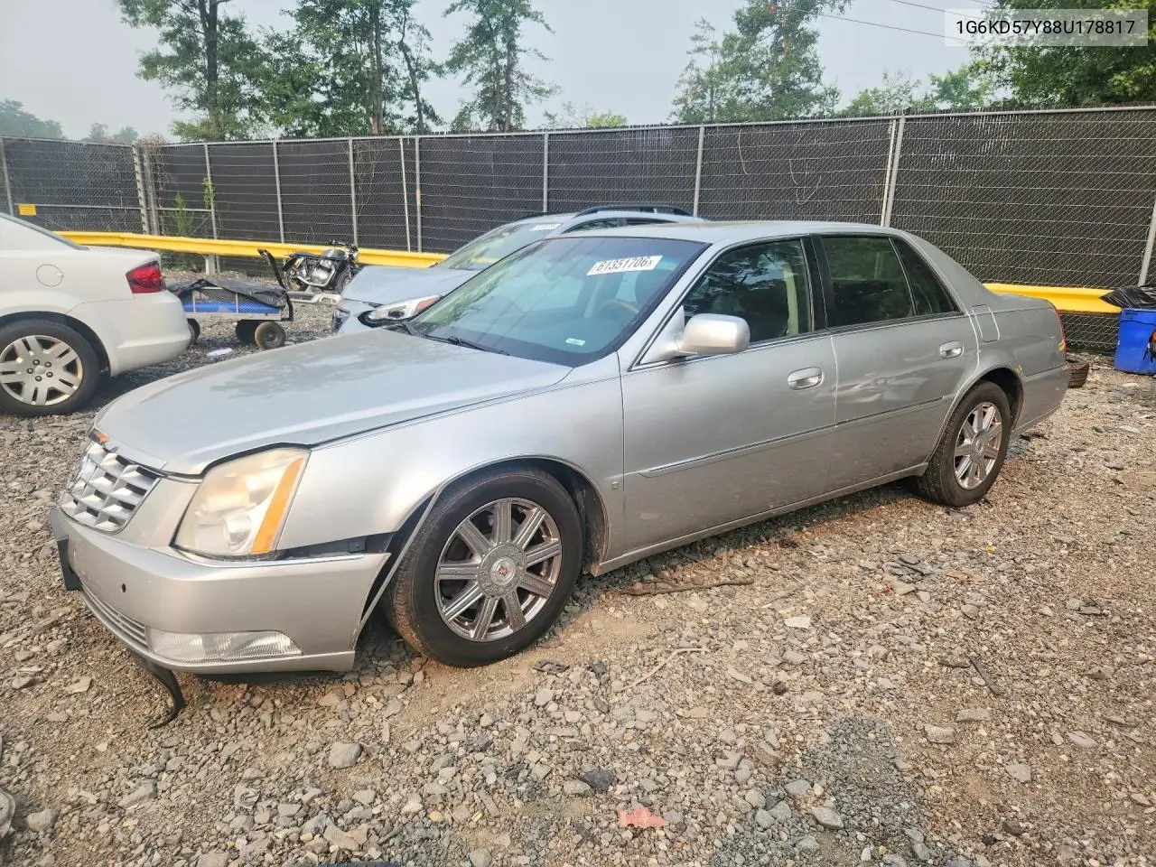 2008 Cadillac Dts VIN: 1G6KD57Y88U178817 Lot: 61351706