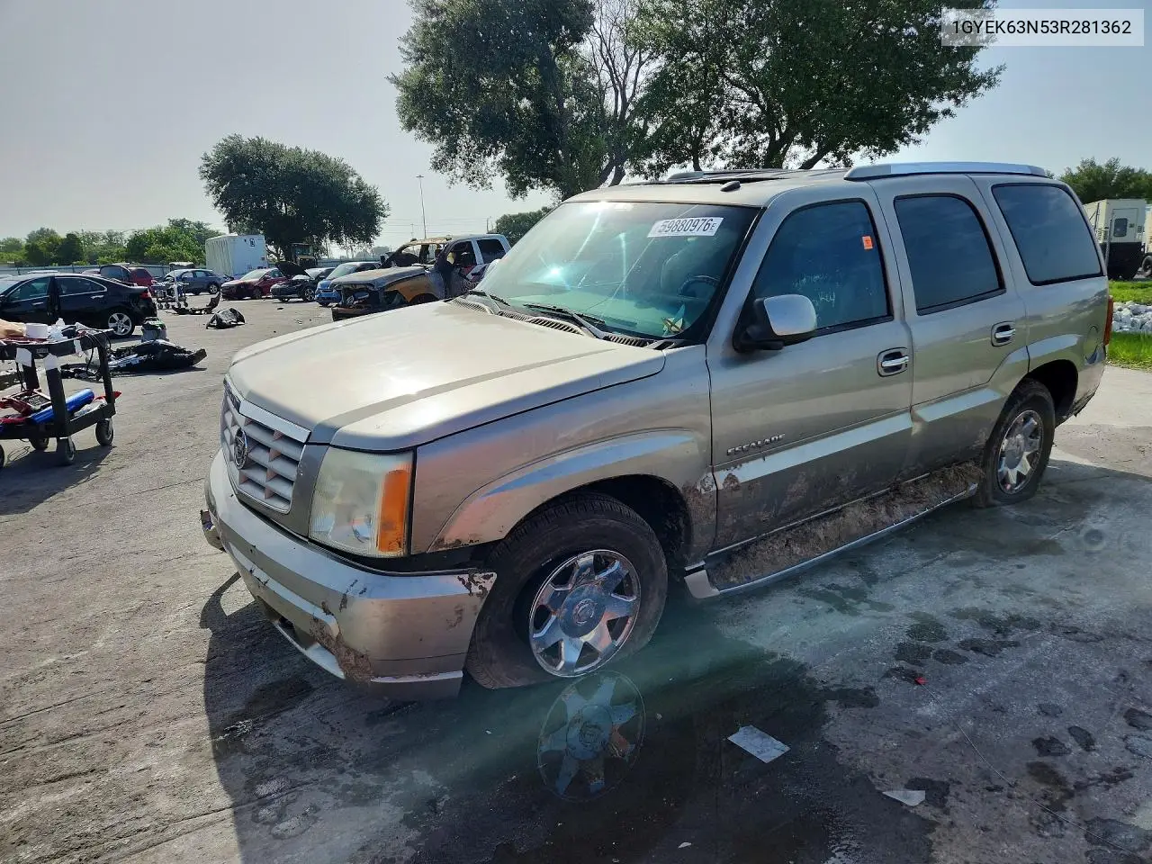 2003 Cadillac Escalade Luxury VIN: 1GYEK63N53R281362 Lot: 59880976