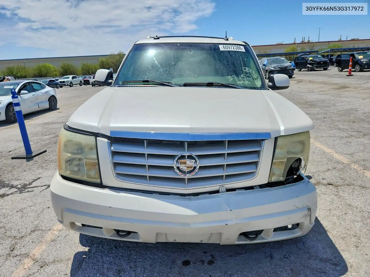 2003 Cadillac Escalade Esv VIN: 3GYFK66N53G317972 Lot: 60972386
