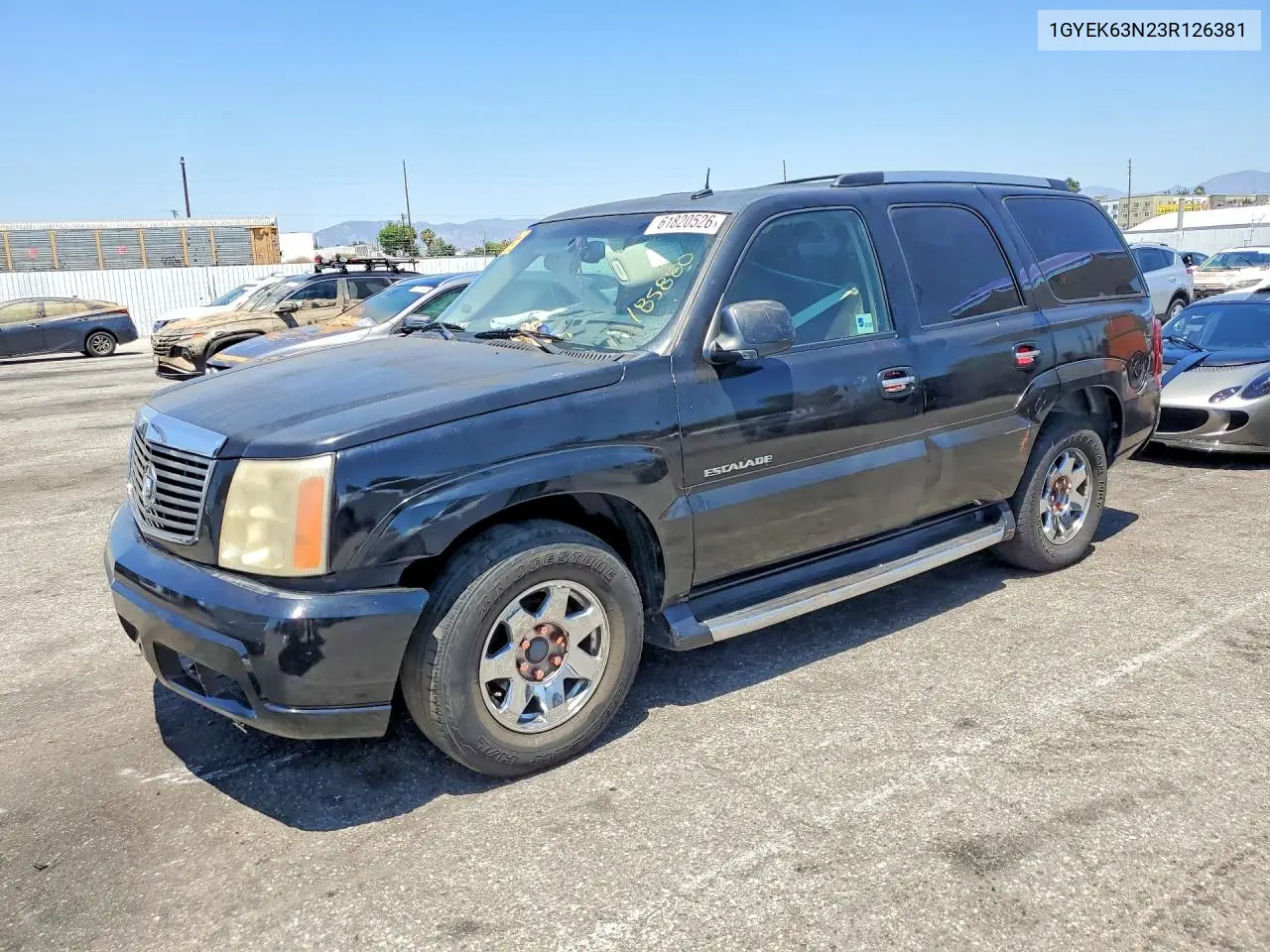 2003 Cadillac Escalade Luxury VIN: 1GYEK63N23R126381 Lot: 61820526