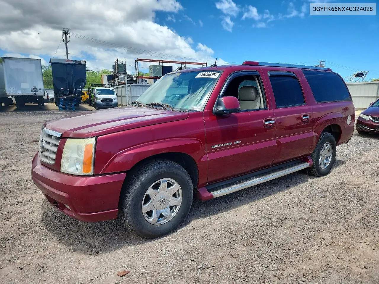 2004 Cadillac Escalade Esv VIN: 3GYFK66NX4G324028 Lot: 61626036