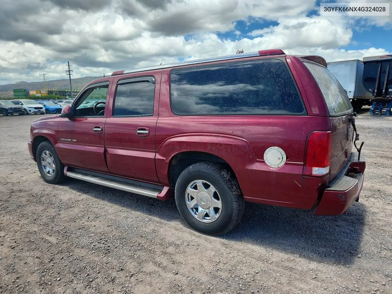 2004 Cadillac Escalade Esv VIN: 3GYFK66NX4G324028 Lot: 61626036