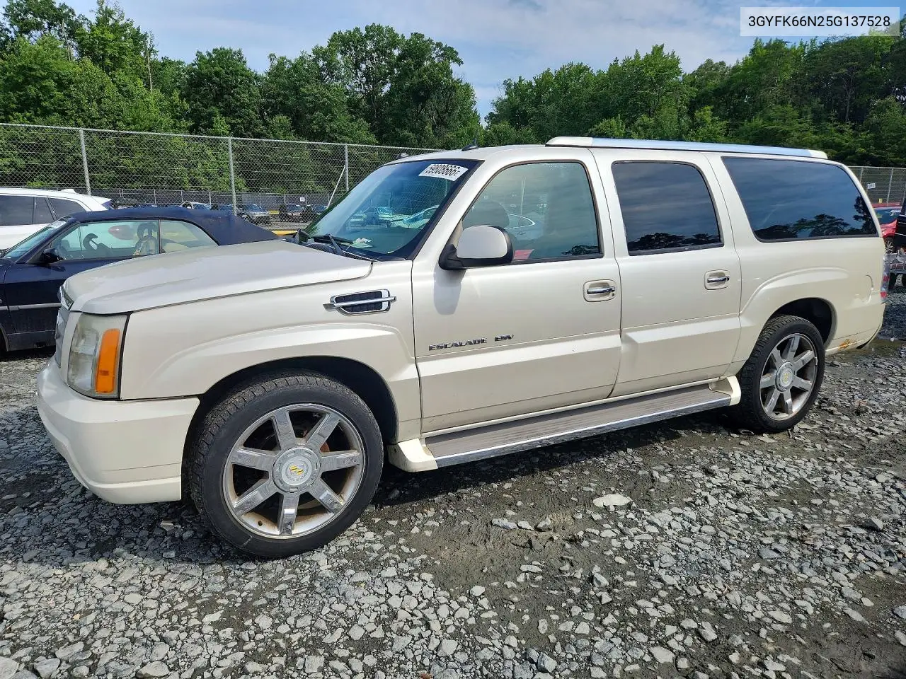 2005 Cadillac Escalade Esv VIN: 3GYFK66N25G137528 Lot: 59808666