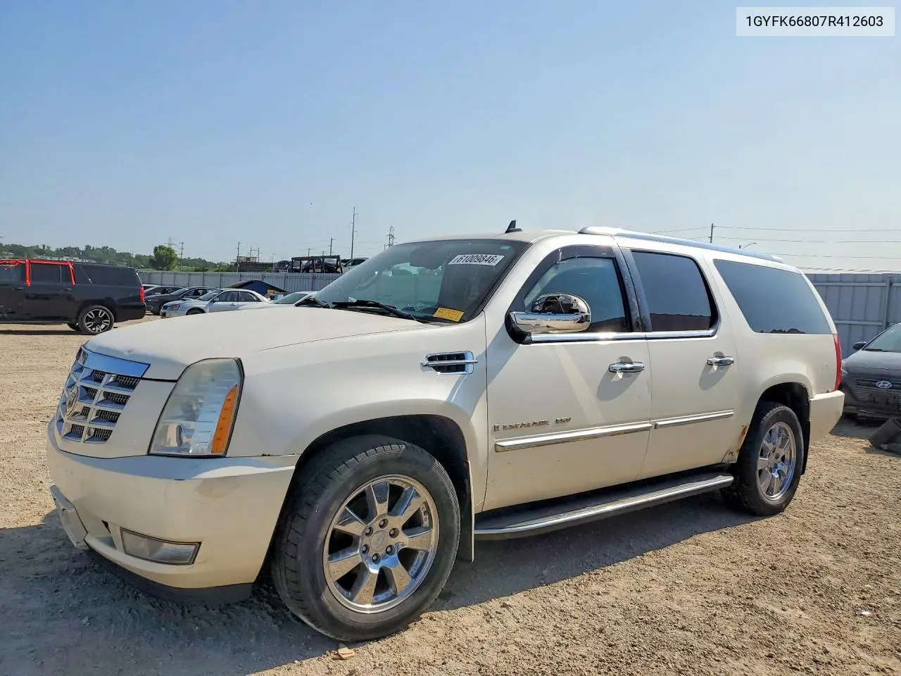 2007 Cadillac Escalade Esv VIN: 1GYFK66807R412603 Lot: 61009846