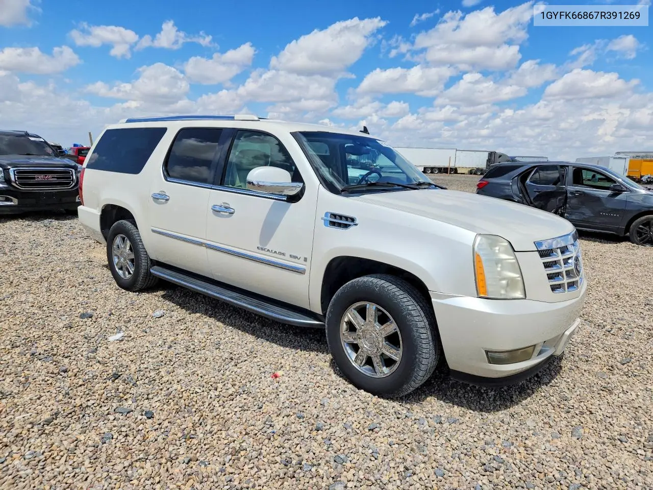 2007 Cadillac Escalade Esv VIN: 1GYFK66867R391269 Lot: 61207466