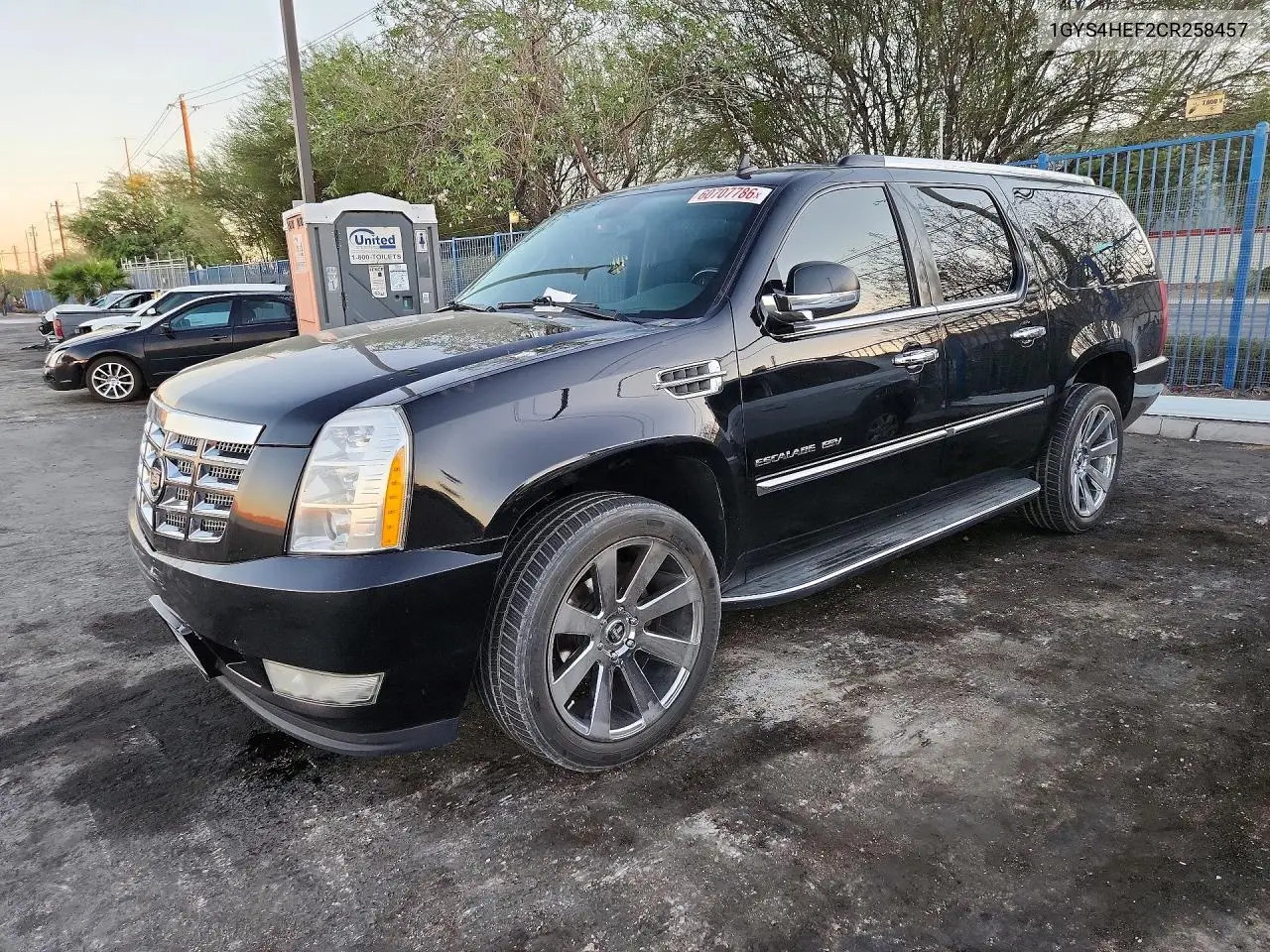 2012 Cadillac Escalade Esv Luxury VIN: 1GYS4HEF2CR258457 Lot: 60707786