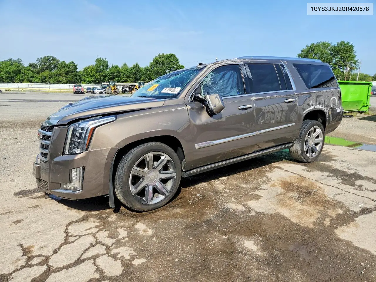 2016 Cadillac Escalade Esv Premium VIN: 1GYS3JKJ2GR420578 Lot: 61194566