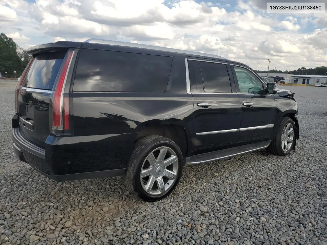 1GYS3HKJ2KR138460 2019 Cadillac Escalade Esv Luxury