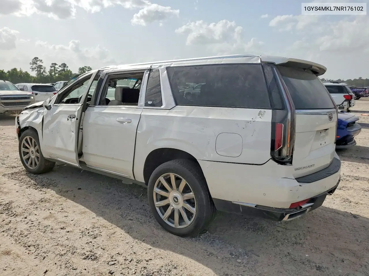 2022 Cadillac Escalade Esv Premium Luxury Platinum VIN: 1GYS4MKL7NR176102 Lot: 56242226