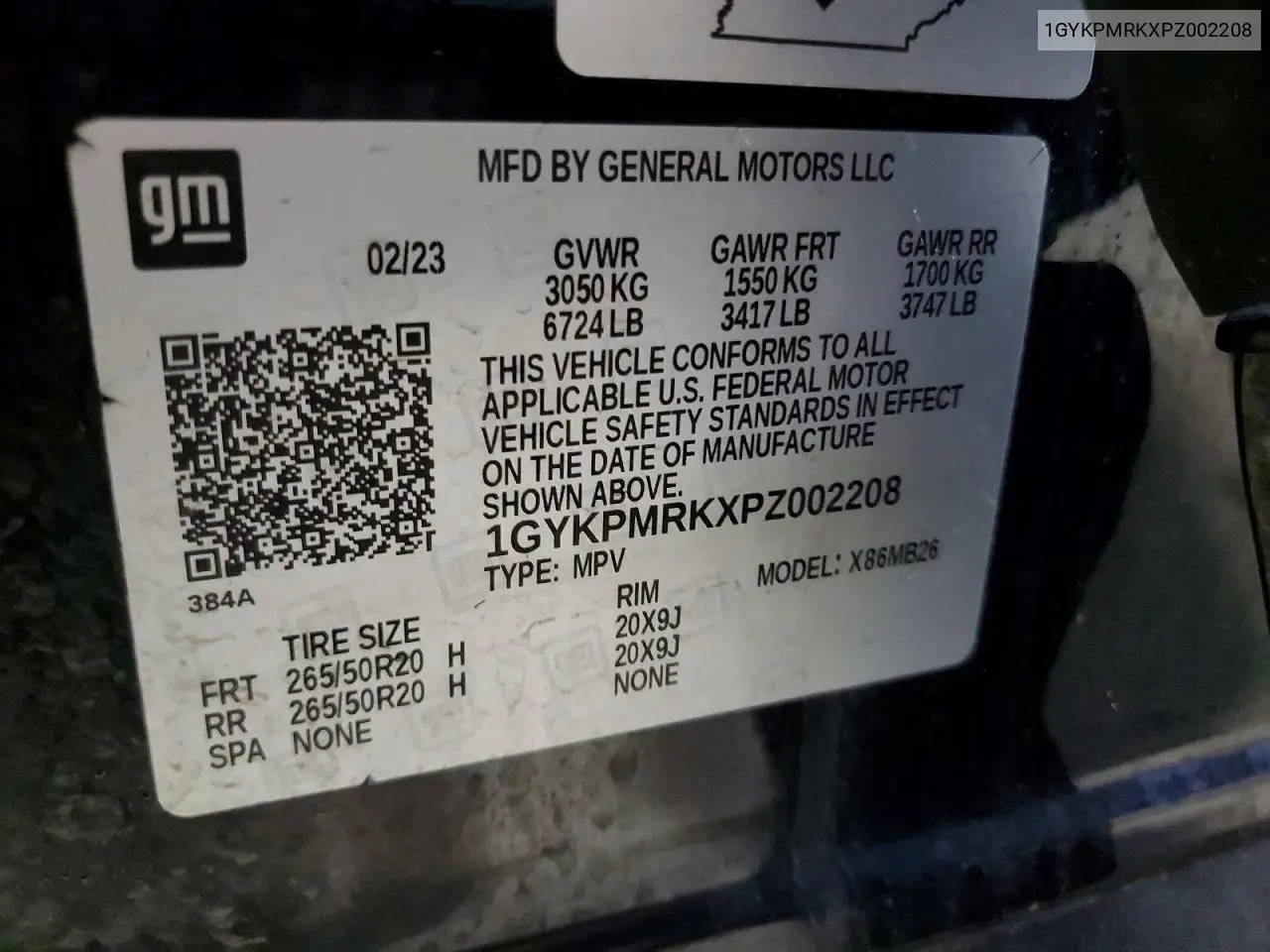 2023 Cadillac Lyriq Luxury VIN: 1GYKPMRKXPZ002208 Lot: 47062486