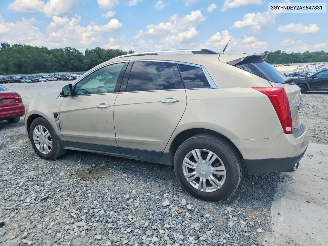 2010 Cadillac Srx Luxury Collection VIN: 3GYFNDEY2AS647831 Lot: 60143896