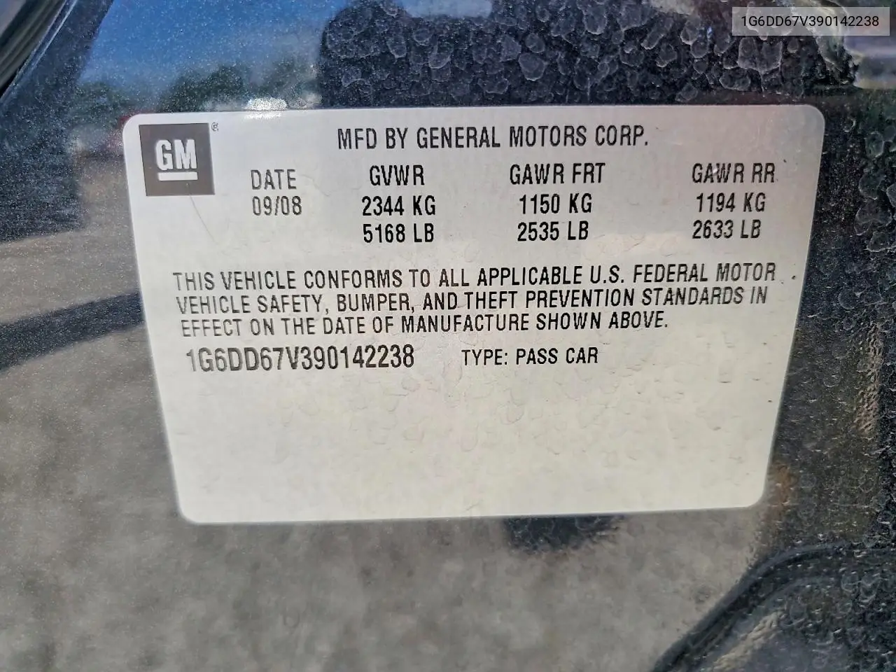 2009 Cadillac Sts VIN: 1G6DD67V390142238 Lot: 58446636