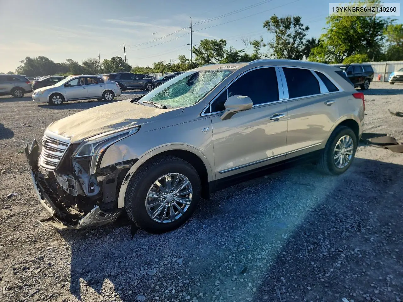 2017 Cadillac Xt5 Luxury VIN: 1GYKNBRS6HZ140260 Lot: 59269496