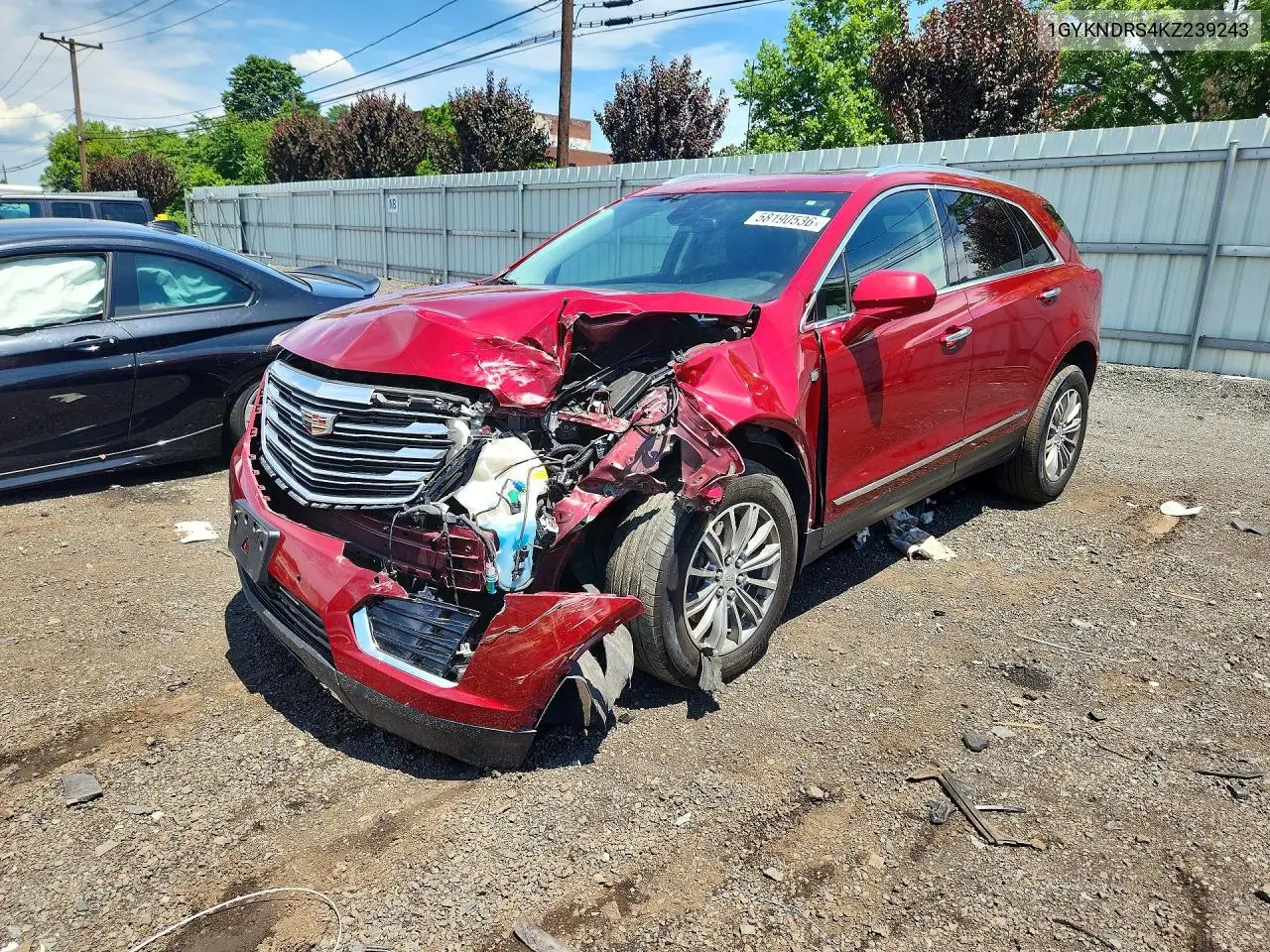 2019 Cadillac Xt5 Luxury VIN: 1GYKNDRS4KZ239243 Lot: 58190536