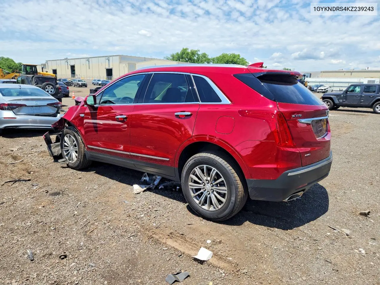 2019 Cadillac Xt5 Luxury VIN: 1GYKNDRS4KZ239243 Lot: 58190536