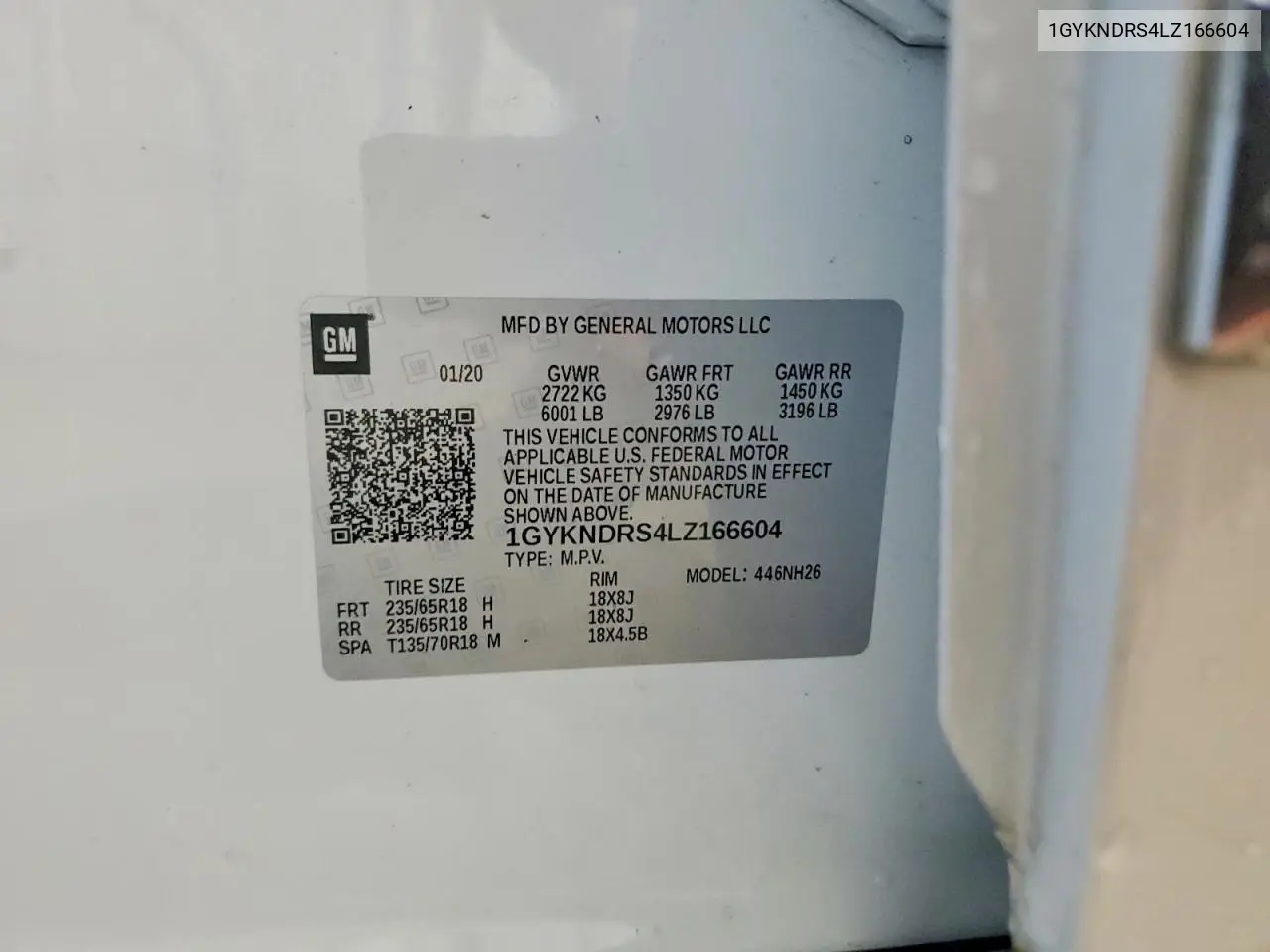 2020 Cadillac Xt5 Premium Luxury VIN: 1GYKNDRS4LZ166604 Lot: 56613266