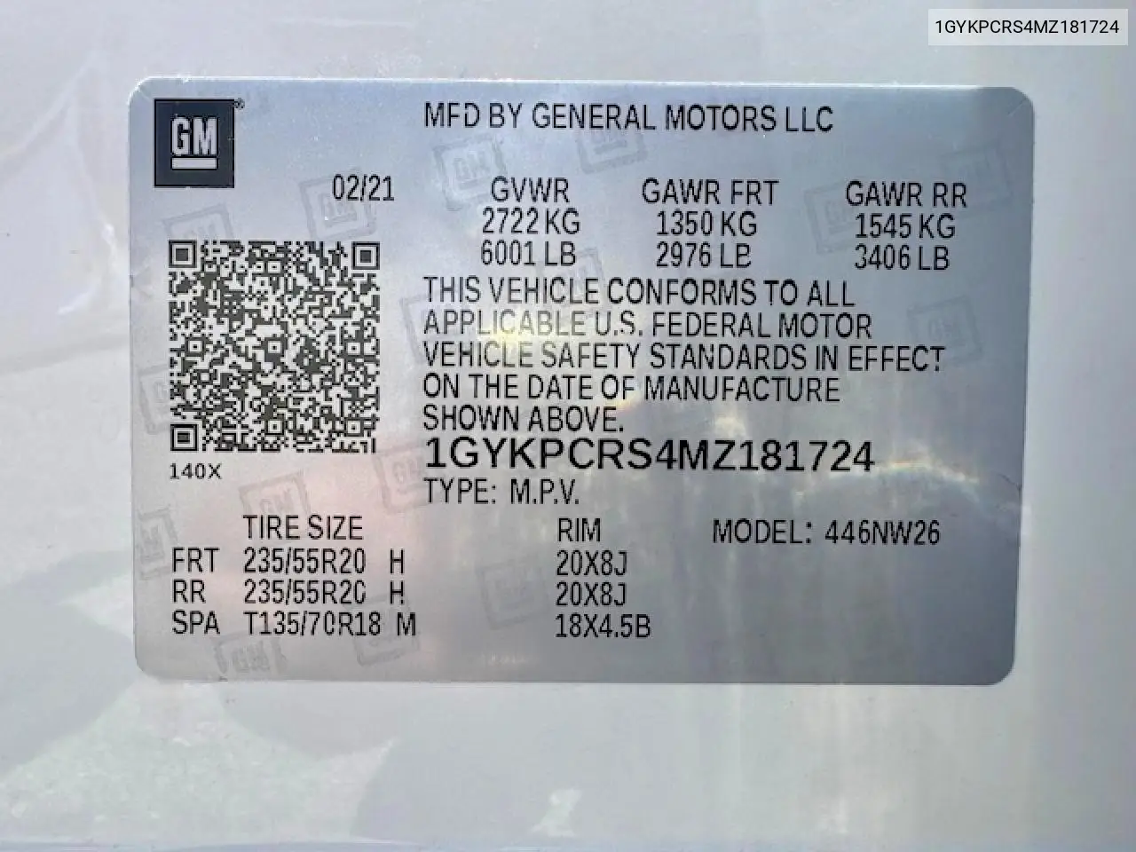 2021 Cadillac Xt6 Premium Luxury VIN: 1GYKPCRS4MZ181724 Lot: 55040686