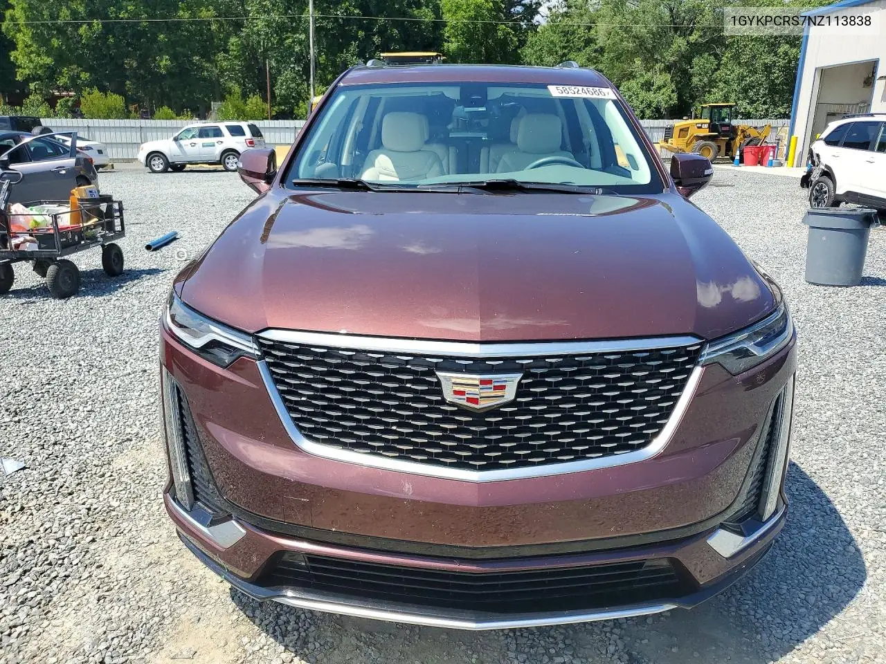 2022 Cadillac Xt6 Premium Luxury VIN: 1GYKPCRS7NZ113838 Lot: 58524686