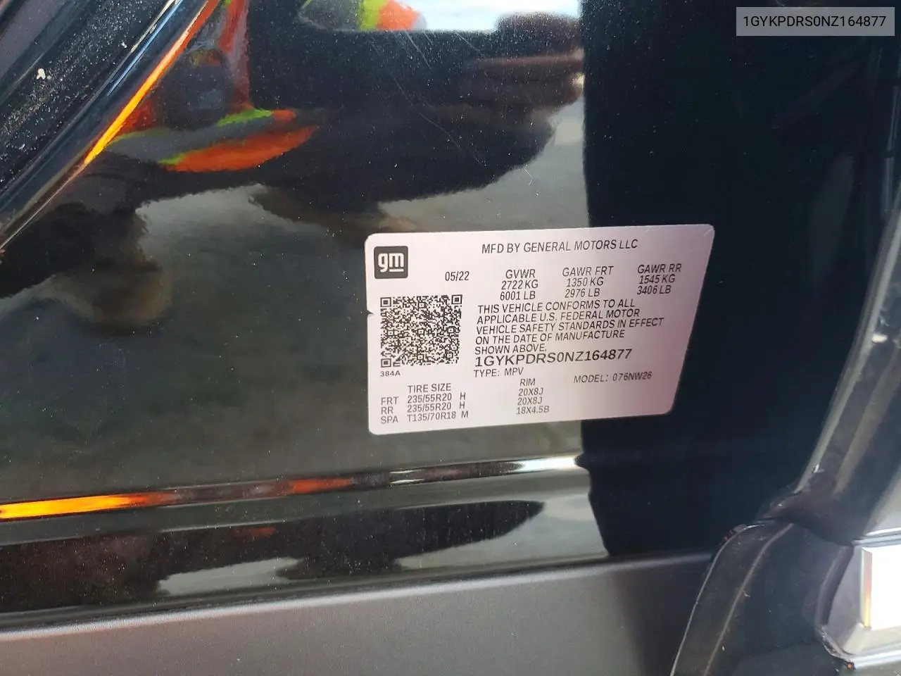 2022 Cadillac Xt6 Premium Luxury VIN: 1GYKPDRS0NZ164877 Lot: 58724396