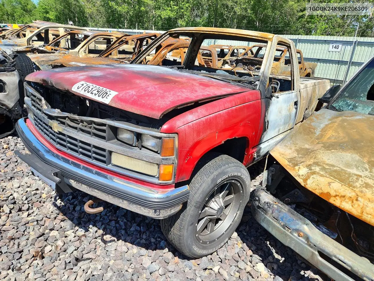 1989 Chevrolet Gmt-400 K2500 VIN: 1GCGK24K9KE206309 Lot: 51632906