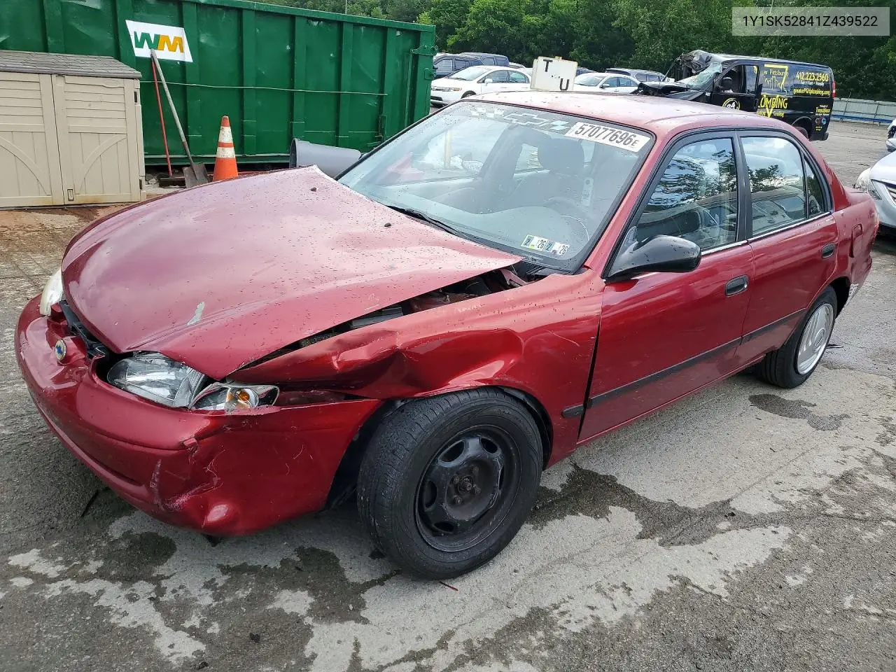 2001 Chevrolet Geo Prizm Base VIN: 1Y1SK52841Z439522 Lot: 57077696