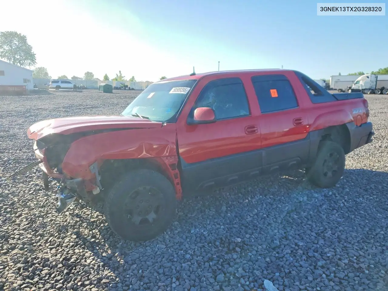 2002 Chevrolet Avalanche K1500 VIN: 3GNEK13TX2G328320 Lot: 58589396