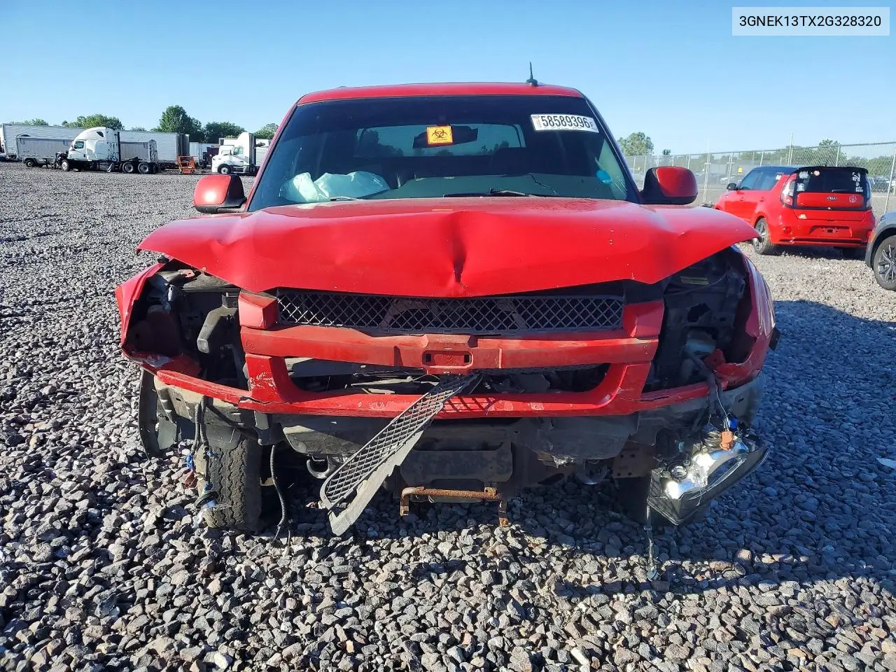 2002 Chevrolet Avalanche K1500 VIN: 3GNEK13TX2G328320 Lot: 58589396