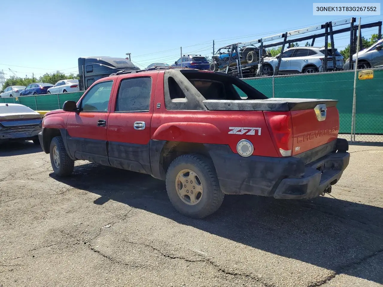 2003 Chevrolet Avalanche K1500 VIN: 3GNEK13T83G267552 Lot: 57317966