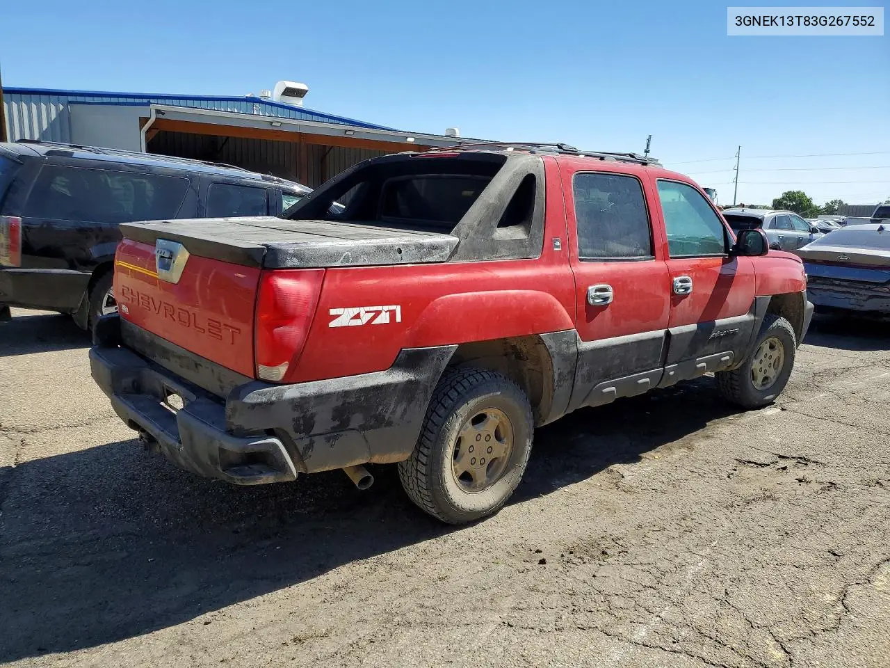 2003 Chevrolet Avalanche K1500 VIN: 3GNEK13T83G267552 Lot: 57317966