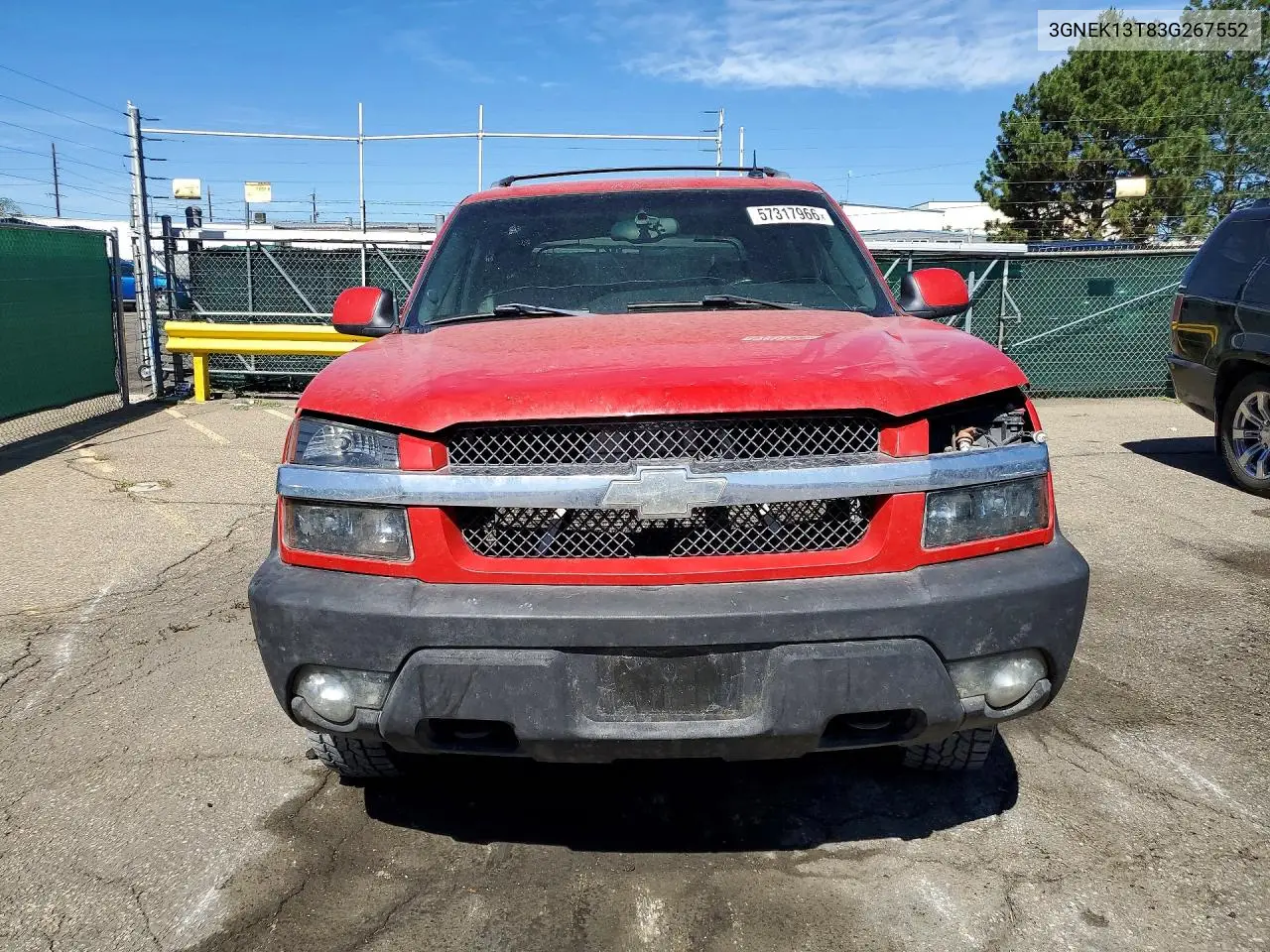 2003 Chevrolet Avalanche K1500 VIN: 3GNEK13T83G267552 Lot: 57317966
