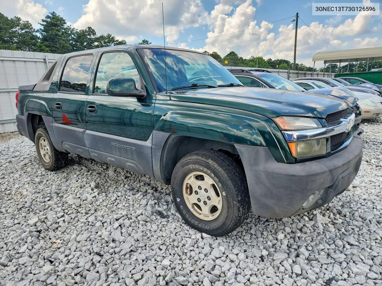 2003 Chevrolet Avalanche C1500 VIN: 3GNEC13T73G126596 Lot: 60114396