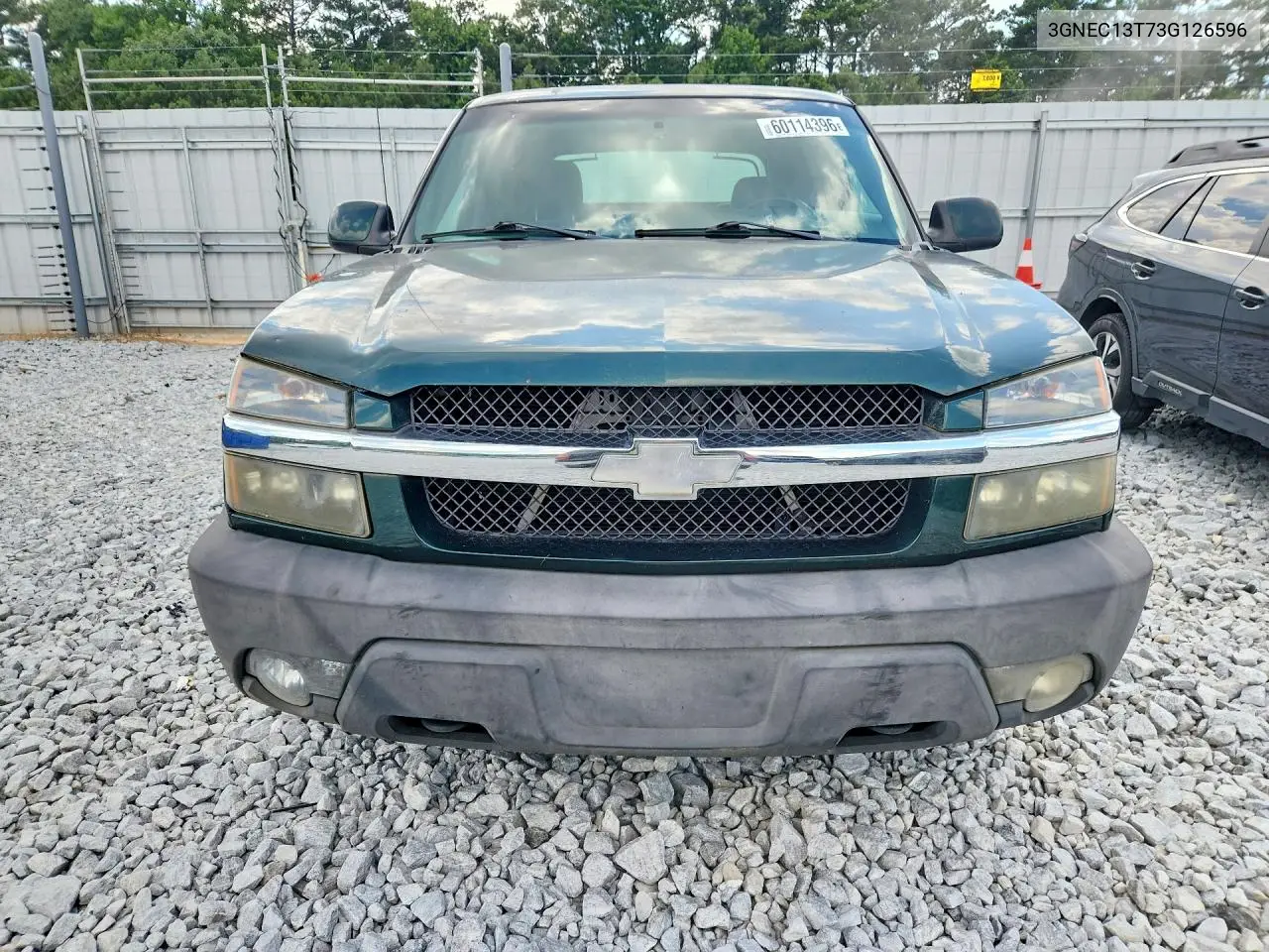 2003 Chevrolet Avalanche C1500 VIN: 3GNEC13T73G126596 Lot: 60114396