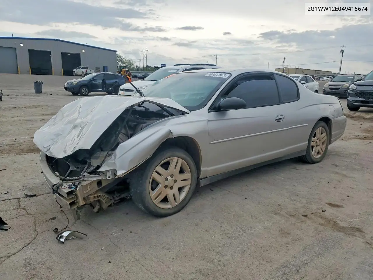 2004 Chevrolet Monte Carlo Ls VIN: 2G1WW12E049416674 Lot: 48491056