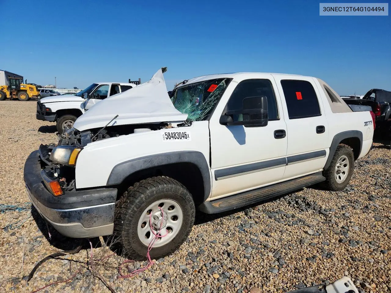 2004 Chevrolet Avalanche C1500 VIN: 3GNEC12T64G104494 Lot: 58483046