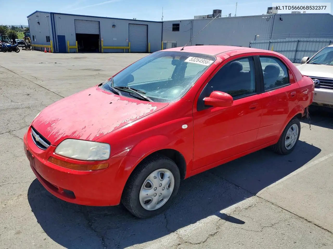 2006 Chevrolet Aveo Base VIN: KL1TD56606B532377 Lot: 53264956