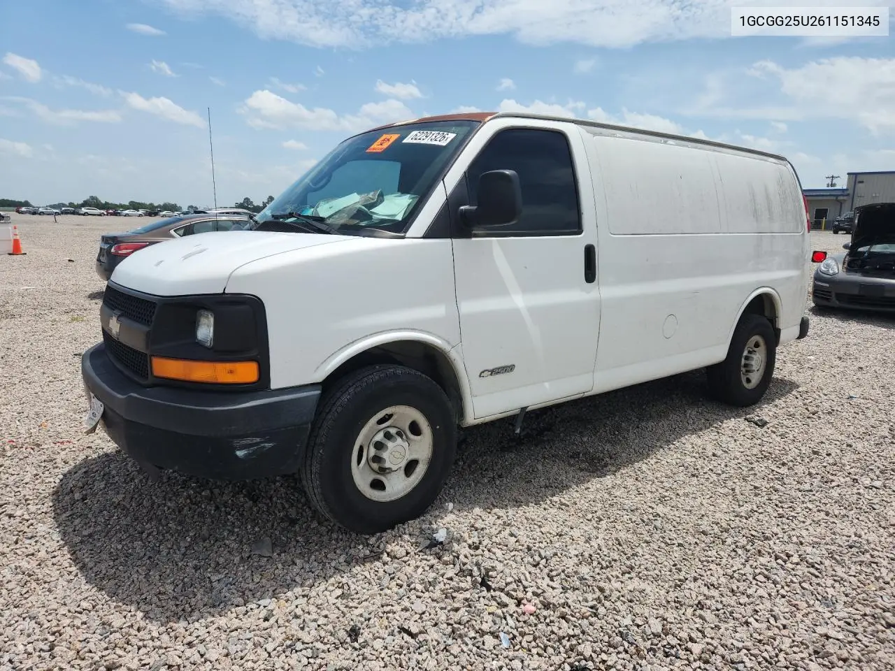 2006 Chevrolet Express G2500 VIN: 1GCGG25U261151345 Lot: 62291326