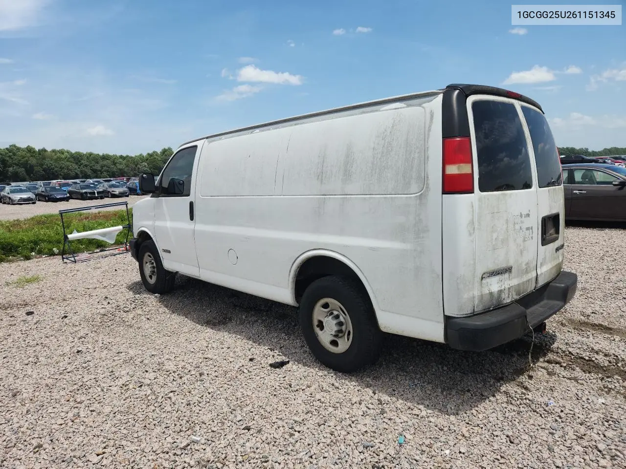 2006 Chevrolet Express G2500 VIN: 1GCGG25U261151345 Lot: 62291326