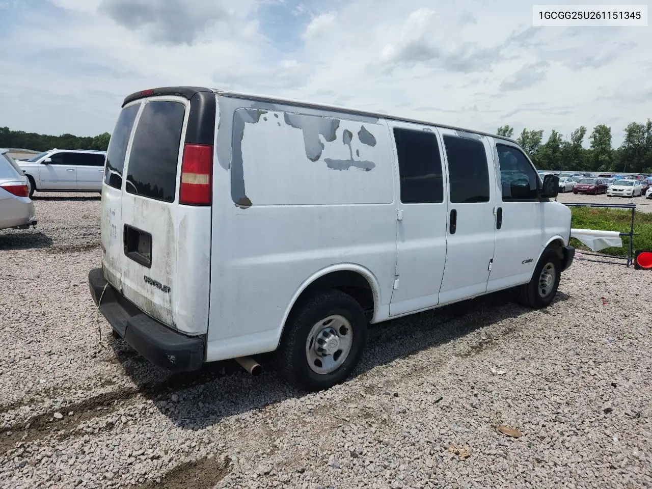 2006 Chevrolet Express G2500 VIN: 1GCGG25U261151345 Lot: 62291326