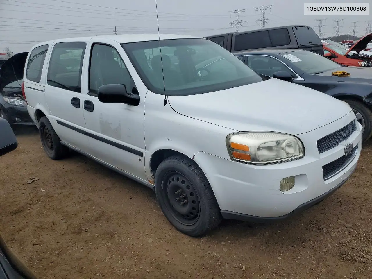 2008 Chevrolet Uplander Incomplete VIN: 1GBDV13W78D100808 Lot: 45502756