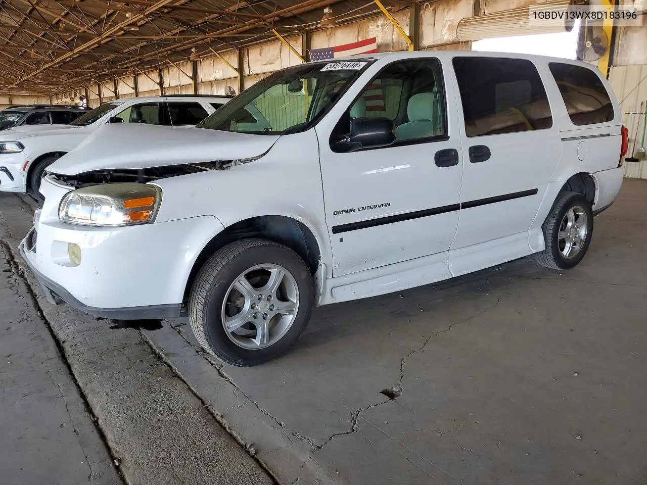 2008 Chevrolet Uplander Incomplete VIN: 1GBDV13WX8D183196 Lot: 58516446